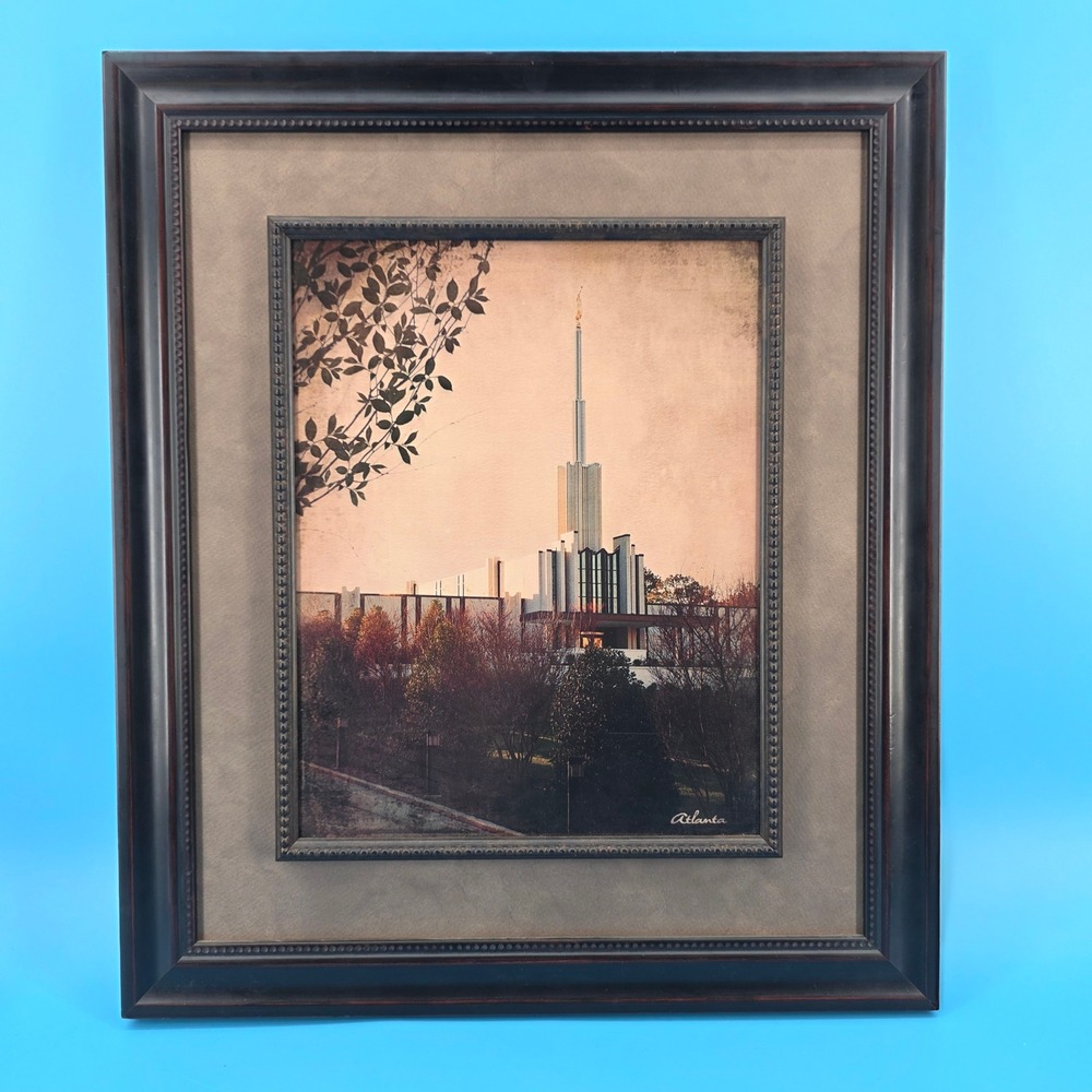 Cambridge Collection Atlanta Georgia Temple LDS Framed Art Wall‎ Decor AT1039D